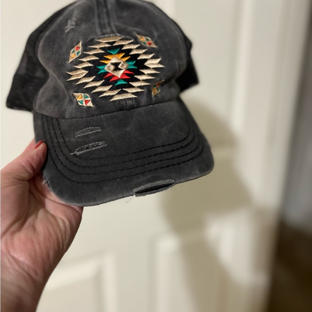 Embroidered Distressed Cap